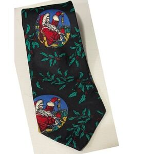 Saks‎ Fifth Avenue Silk Christmas Tie Santa Claus Holiday Necktie Men's